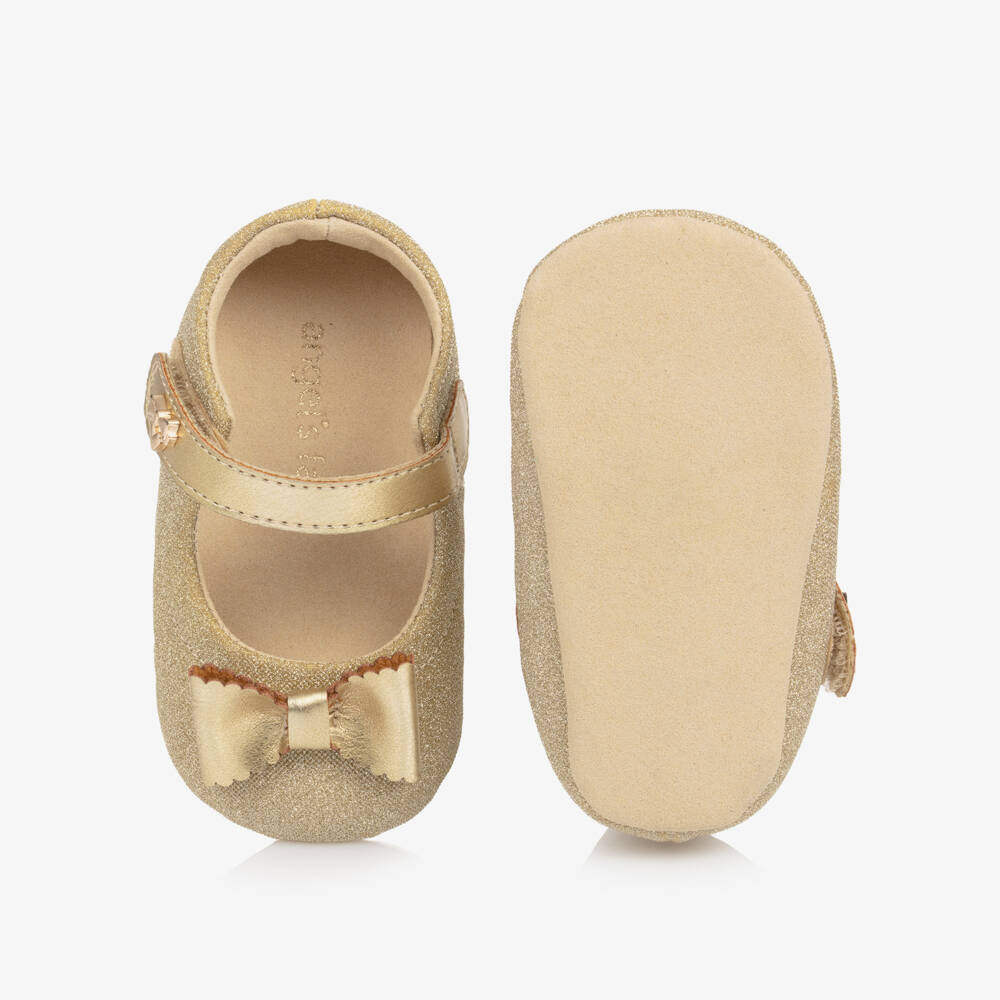 Angel's Face-Золотистые блестящие пинетки для девочек | Childrensalon Outlet