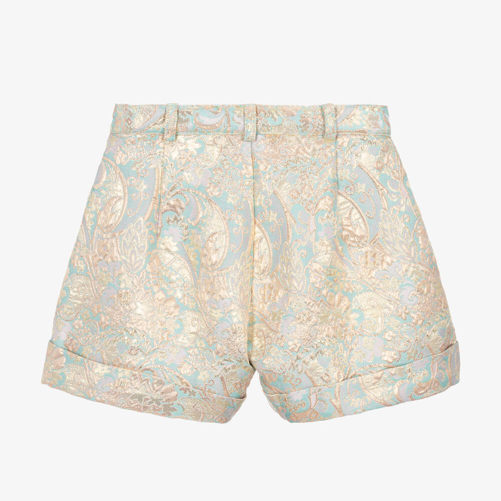 Angel's Face-Girls Gold Floral Jacquard Shorts | Childrensalon Outlet