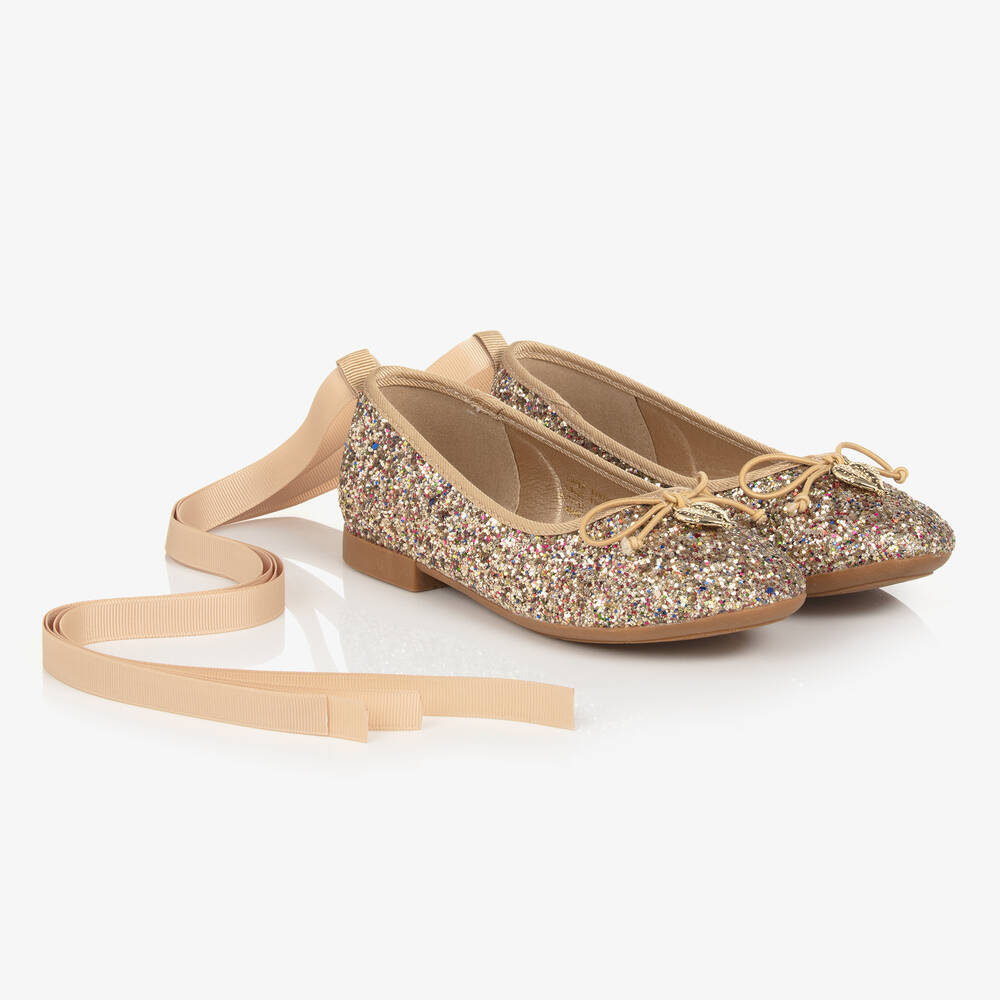 Angel's Face-Girls Gold Glitter Ballerina Shoes | Childrensalon Outlet