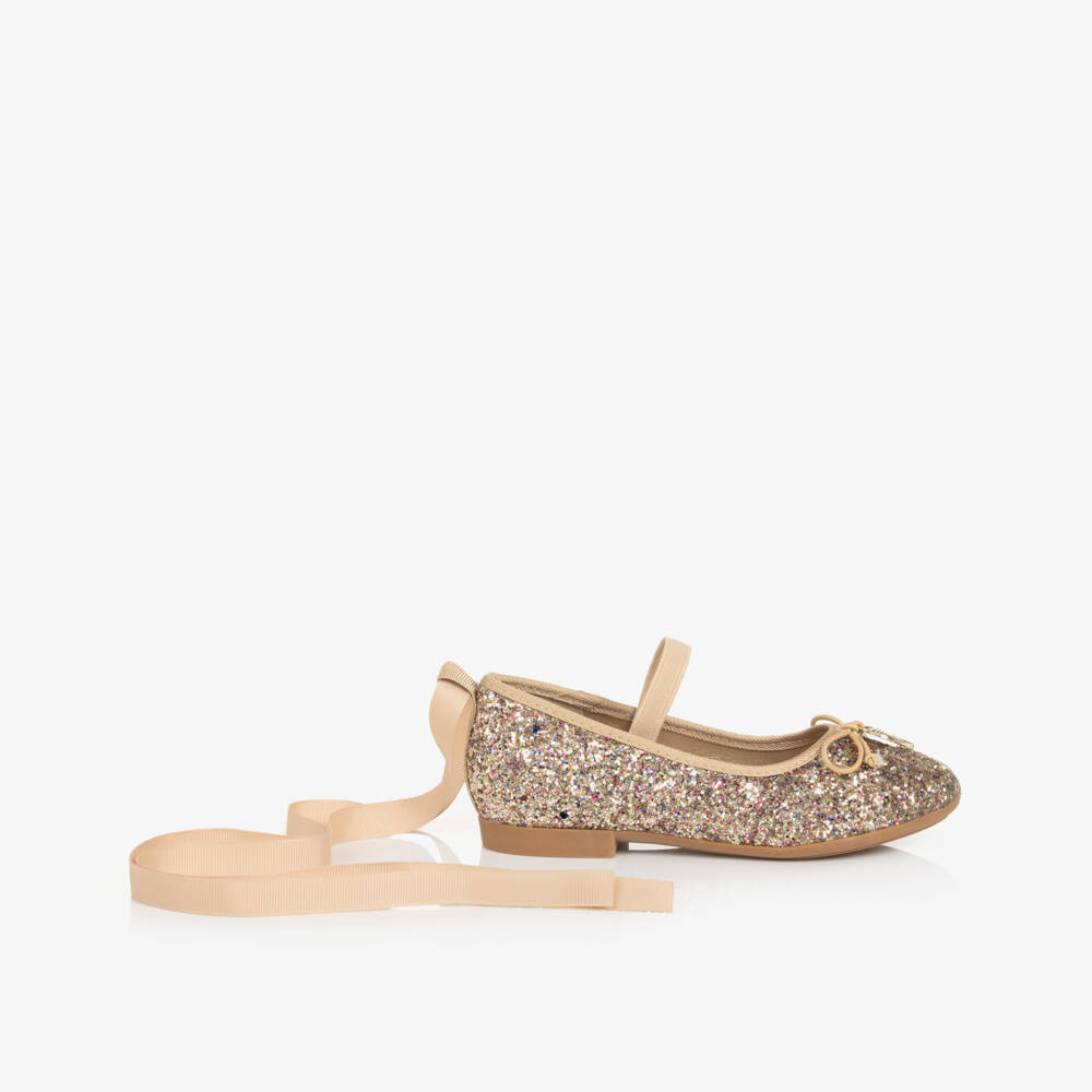 Angel's Face-Girls Gold Glittery Ballerina Flats | Childrensalon Outlet