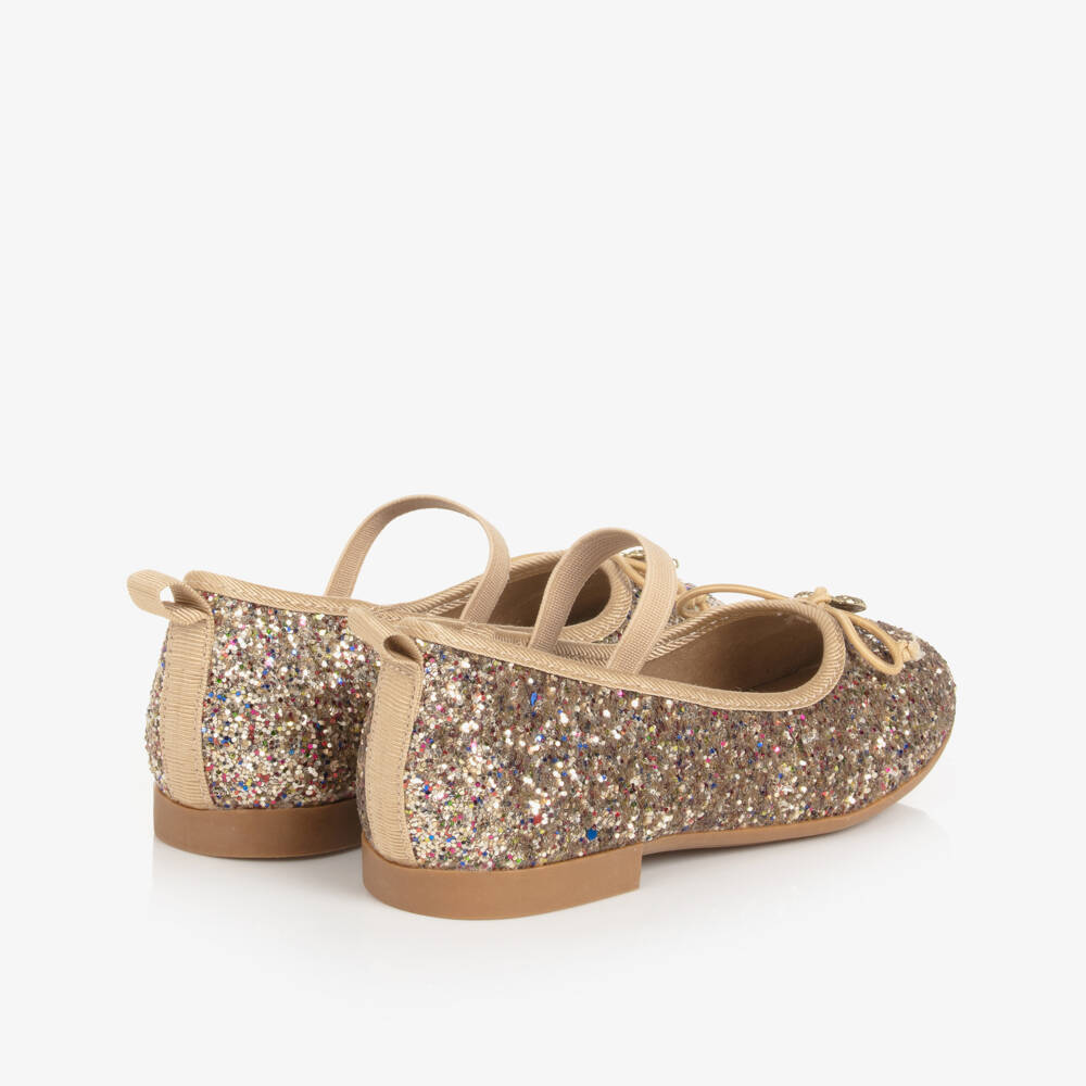 Angel's Face-Girls Gold Glittery Ballerina Flats | Childrensalon Outlet