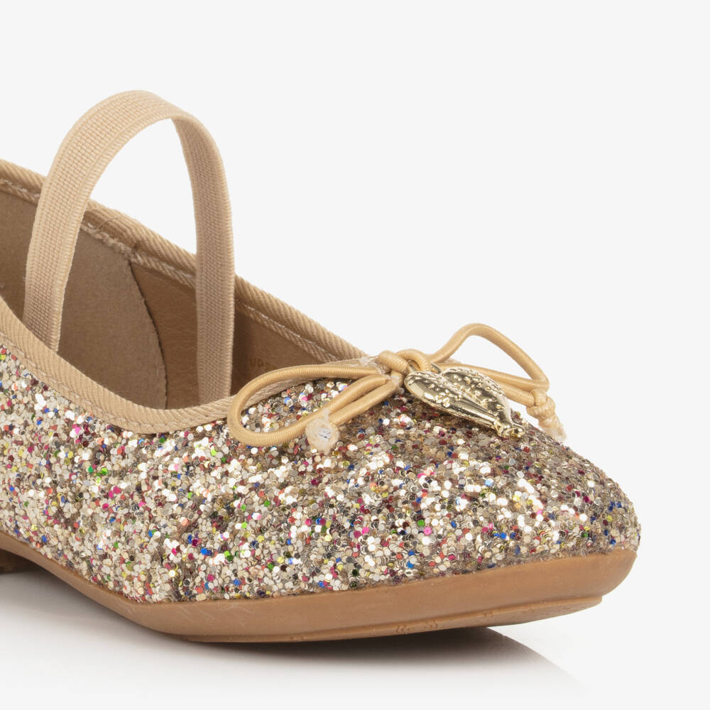 Angel's Face-Girls Gold Glittery Ballerina Flats | Childrensalon Outlet