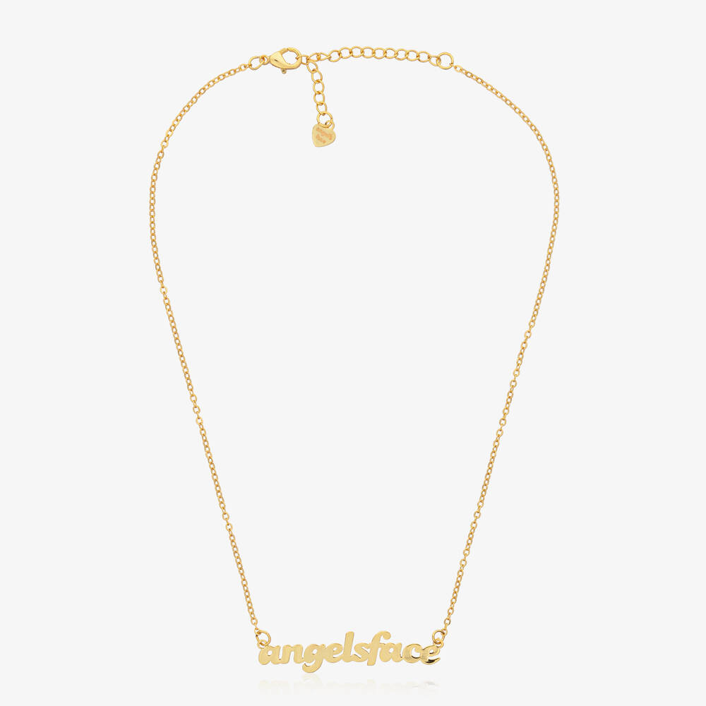 Angel's Face-Girls Gold-Plated Pendant Necklace (42cm) | Childrensalon Outlet