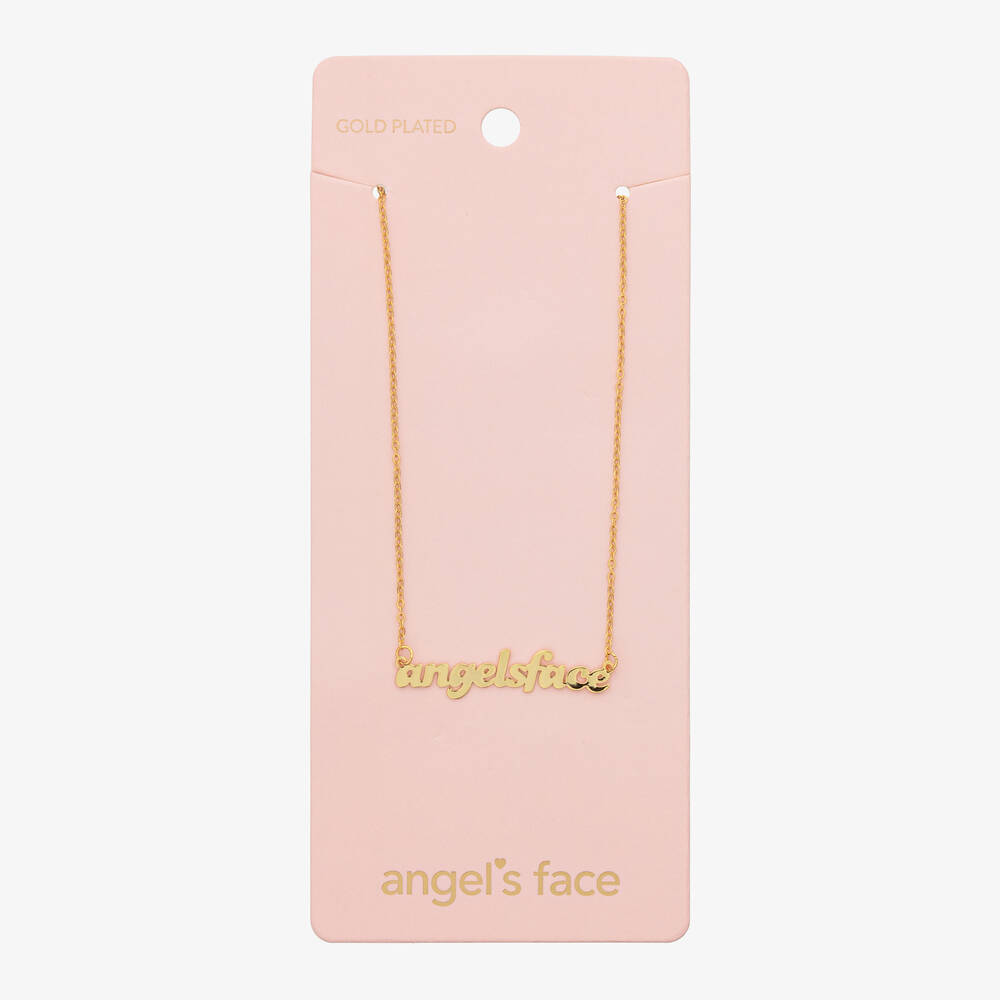 Angel's Face-Girls Gold-Plated Pendant Necklace (42cm) | Childrensalon Outlet