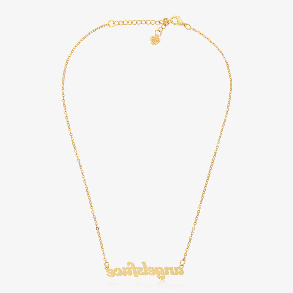 Angel's Face-Girls Gold-Plated Pendant Necklace (42cm) | Childrensalon Outlet