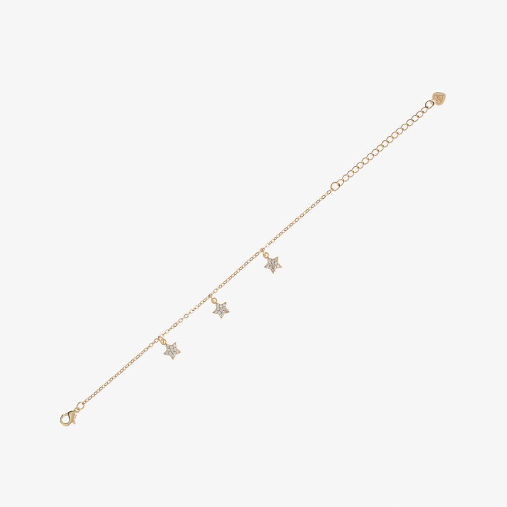 Angel's Face-Girls Gold Plated Star Bracelet (19cm) | Childrensalon Outlet