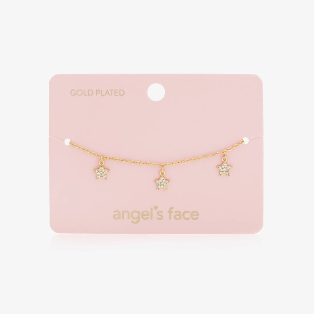 Angel's Face-Girls Gold Plated Star Bracelet (19cm) | Childrensalon Outlet
