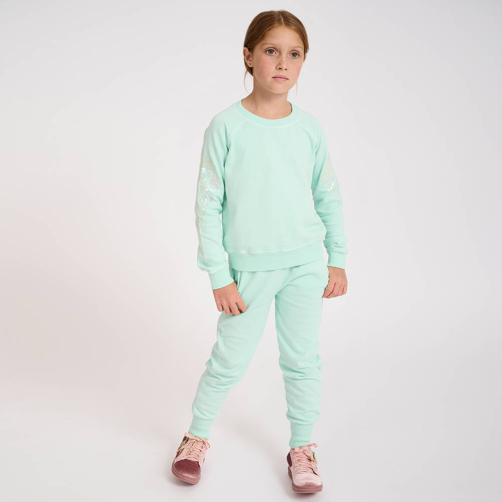 Angel's Face-Зеленые хлопковые джоггеры для девочек | Childrensalon Outlet