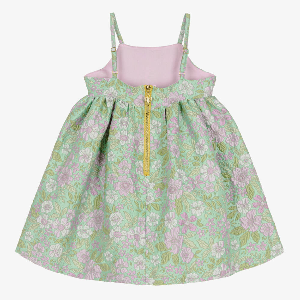 Angel's Face-Girls Green & Purple Jacquard Dress | Childrensalon Outlet