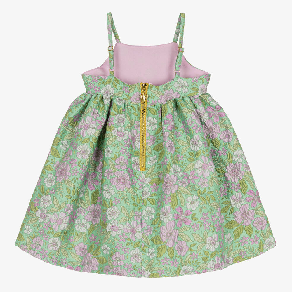 Angel's Face-Girls Green & Purple Jacquard Dress | Childrensalon Outlet