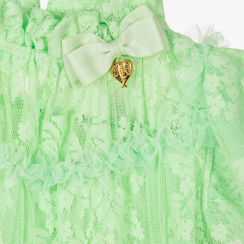 Angel's Face-Girls Green Tulle Lace Dress | Childrensalon Outlet