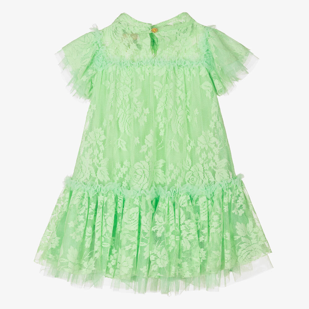 Angel's Face-Girls Green Tulle Lace Dress | Childrensalon Outlet