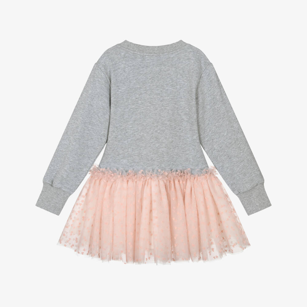 Angel's Face-Girls Grey Jersey & Pink Tulle Dress | Childrensalon Outlet