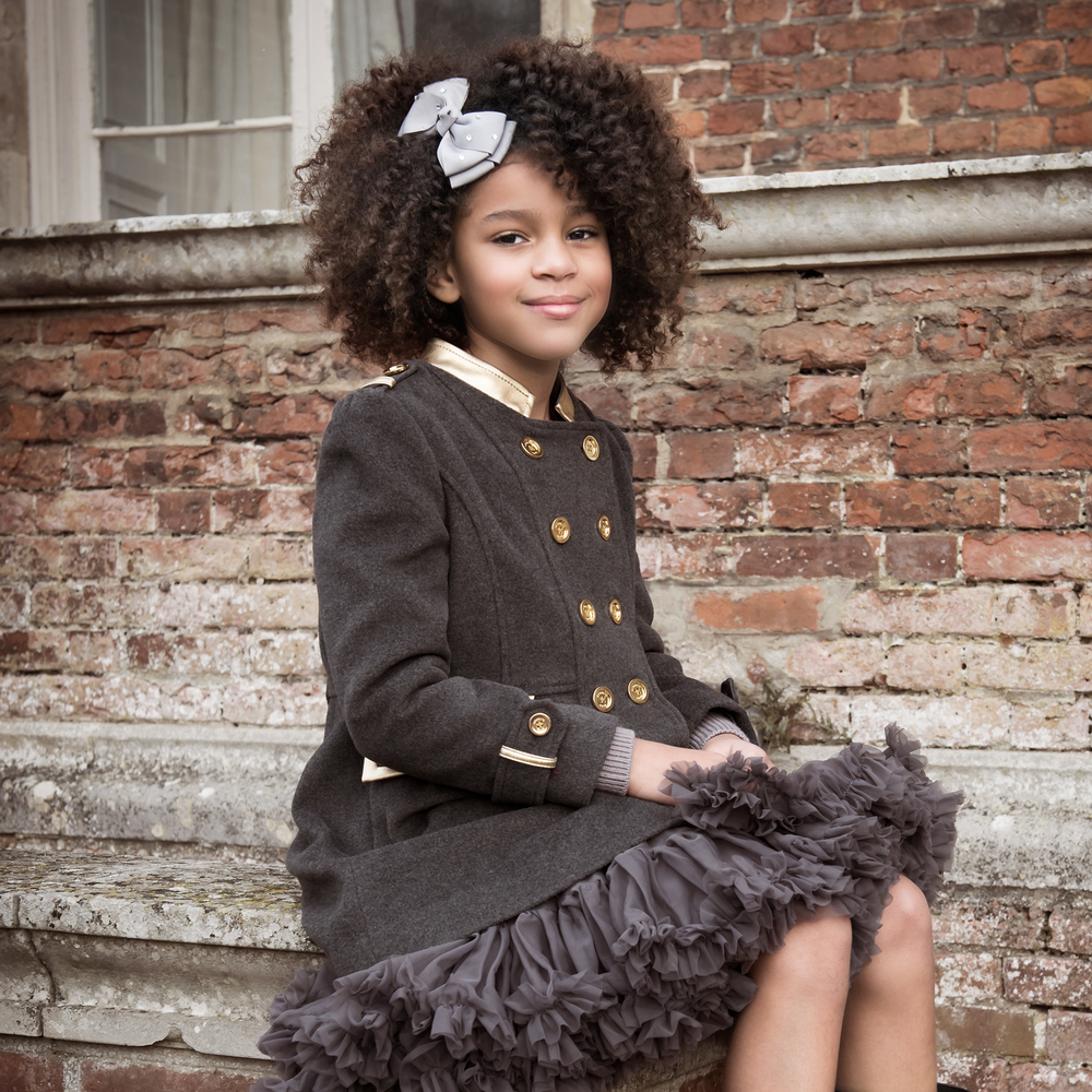 ANGEL S FACE Girls Grey Military Coat