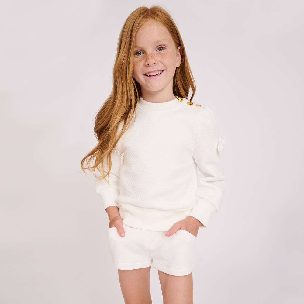 Angel's Face-Girls Ivory Cotton Outfit Set | Childrensalon Outlet