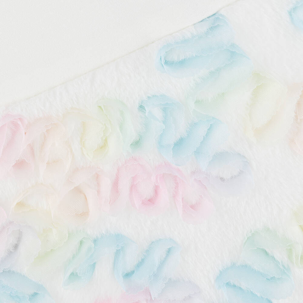 Angel's Face-فستان فرو صناعي وجيرسي لون أبيض للمولودات | Childrensalon Outlet