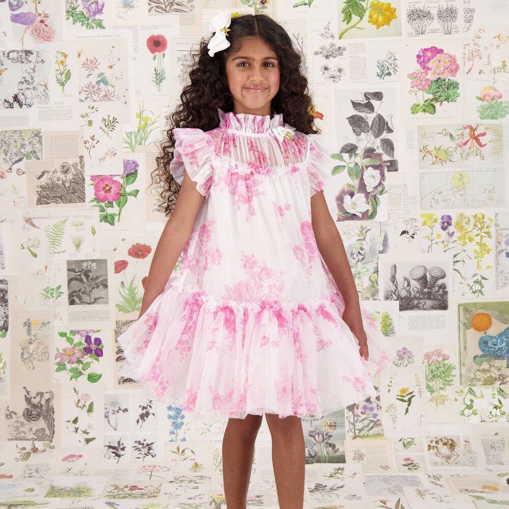 Angel's Face-Girls Ivory Floral Tulle Ensemble | Childrensalon Outlet