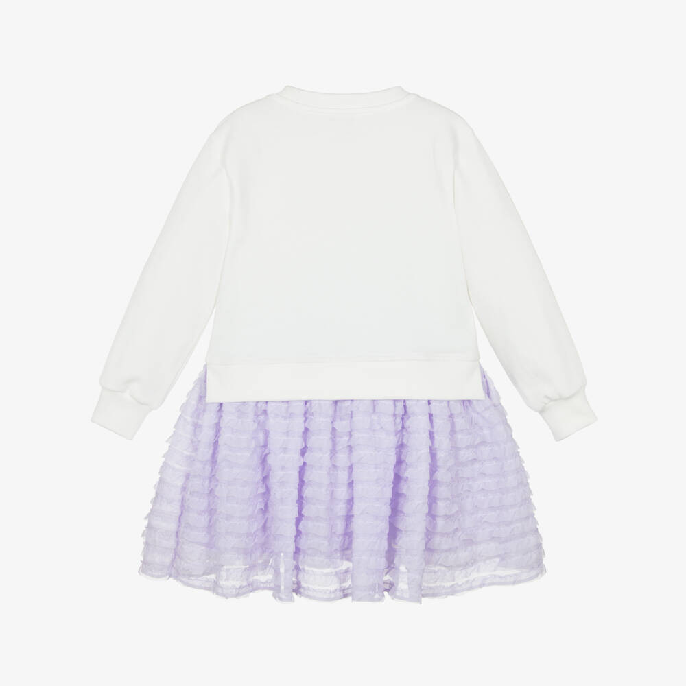 Angel's Face-Girls Ivory Jersey & Lilac Chiffon Ruffle Dress | Childrensalon Outlet