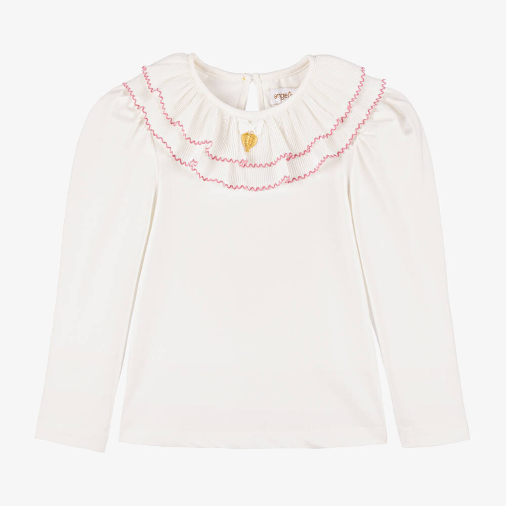 Angel's Face-Girls Ivory Long-Sleeve Collar Top | Childrensalon Outlet