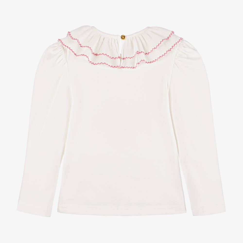 Angel's Face-توب بياقة قطن لون عاجي للبنات | Childrensalon Outlet