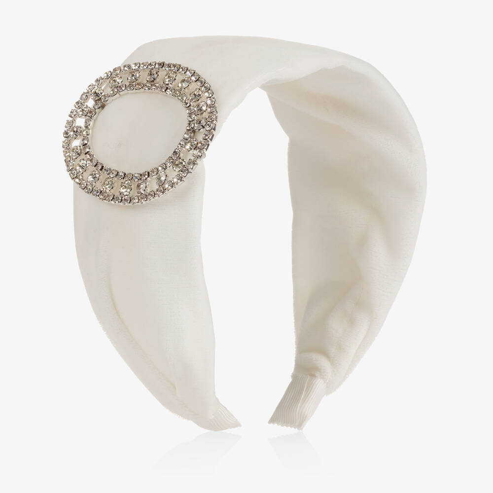 Angel's Face-Girls Ivory Velvet Hairband | Childrensalon Outlet