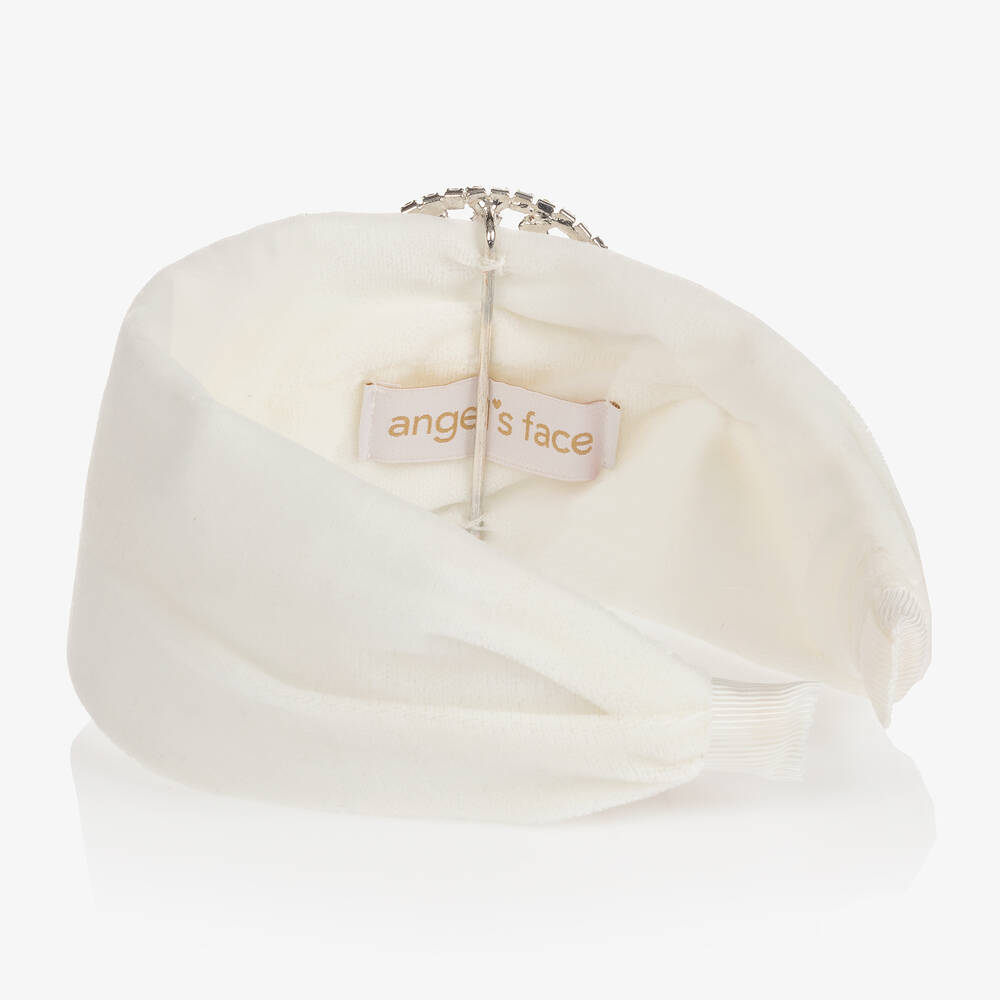 Angel's Face-Girls Ivory Velvet Hairband | Childrensalon Outlet