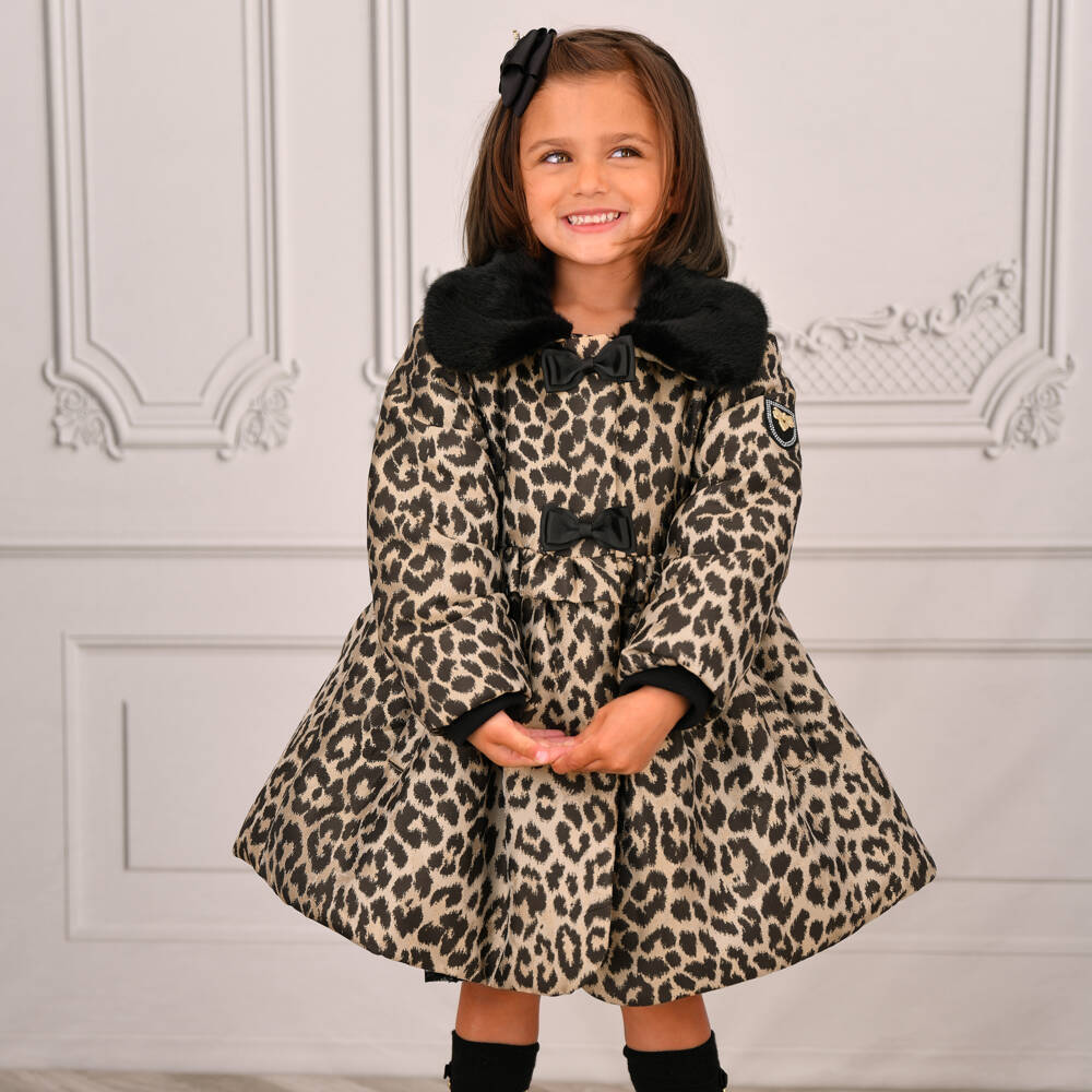 Angel's Face-معطف فرو صناعي بنقشة النمر للبنات | Childrensalon Outlet