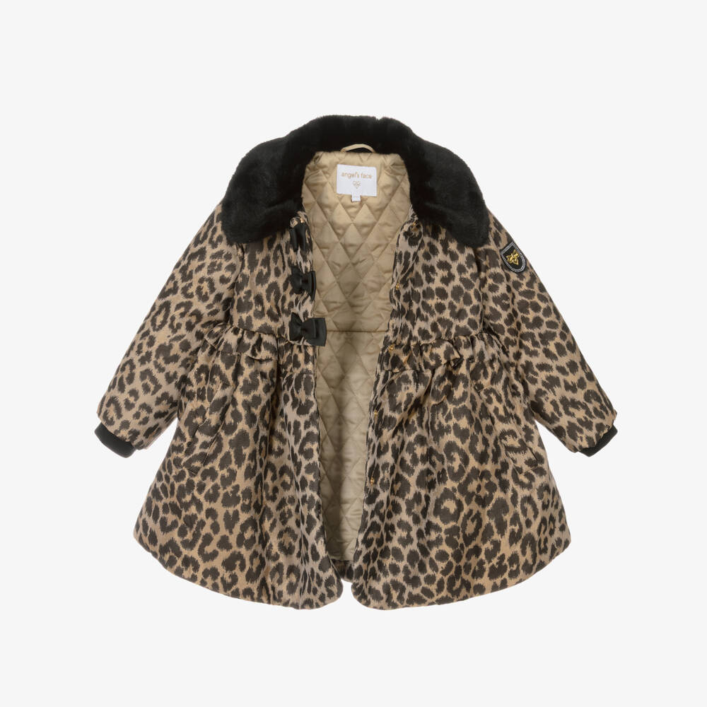Angel's Face-معطف فرو صناعي بنقشة النمر للبنات | Childrensalon Outlet