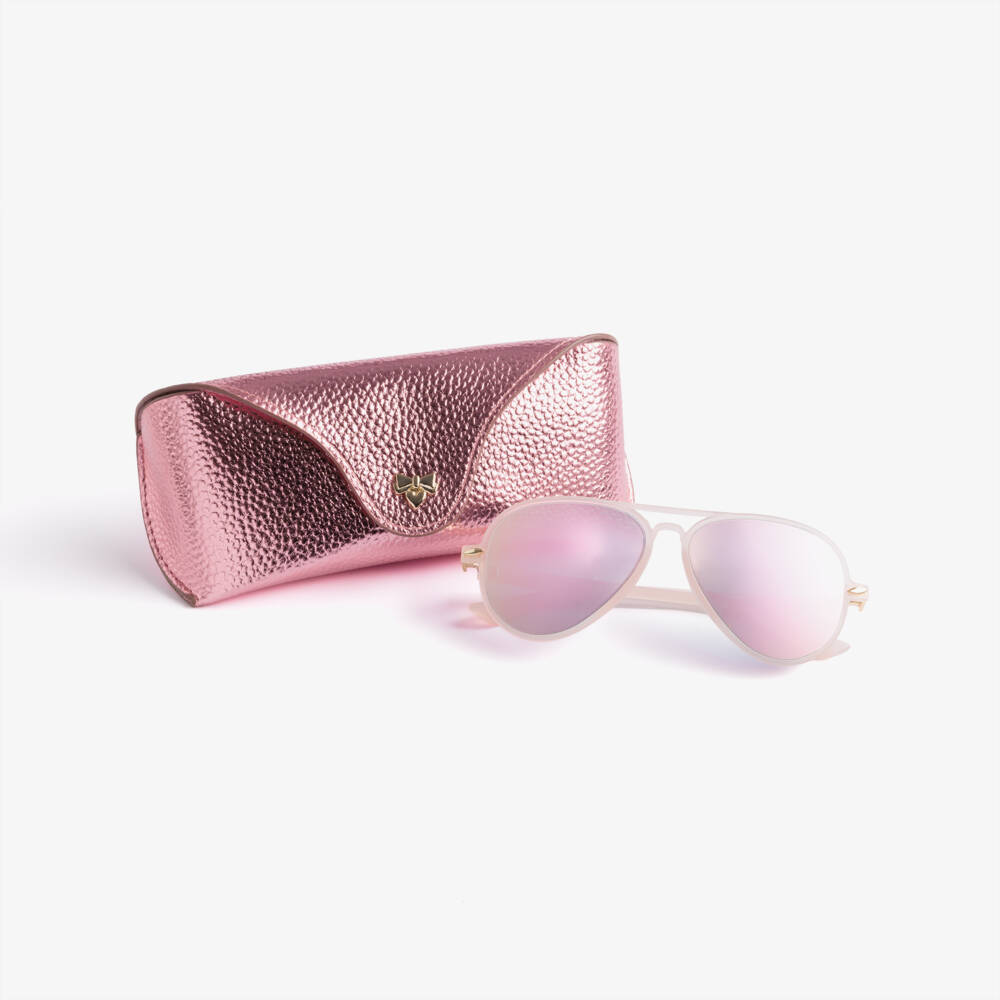 Angel's Face-Girls Light Pink Aviator Sunglasses (UV400) | Childrensalon Outlet