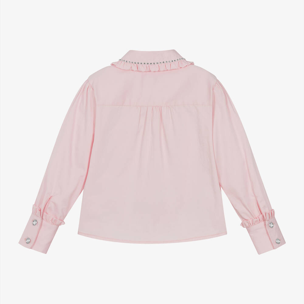 Angel's Face-Girls Light Pink Diamanté Shirt | Childrensalon Outlet