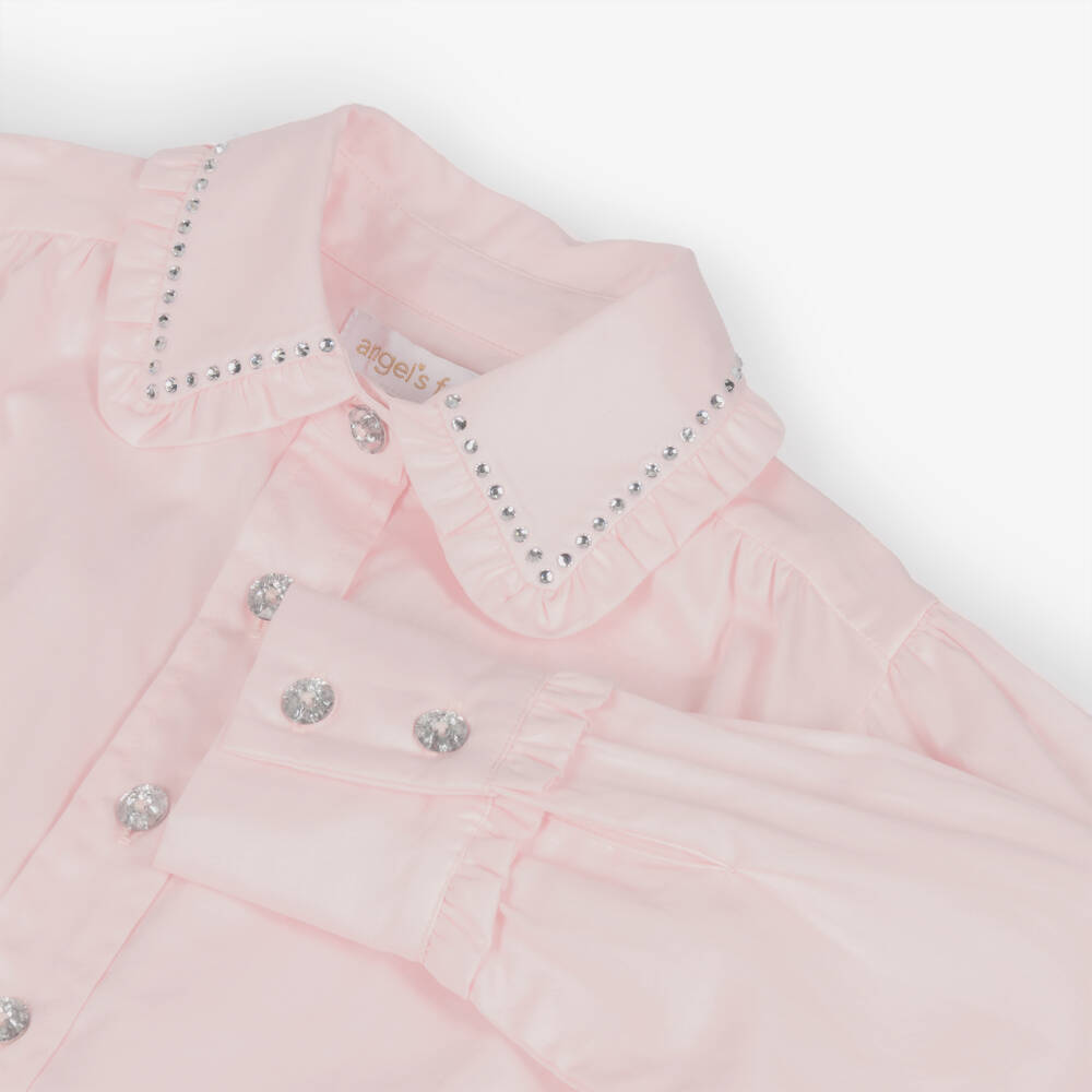 Angel's Face-Girls Light Pink Diamanté Shirt | Childrensalon Outlet