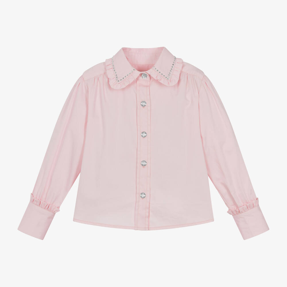 Angel's Face-Girls Light Pink Diamanté Shirt | Childrensalon Outlet