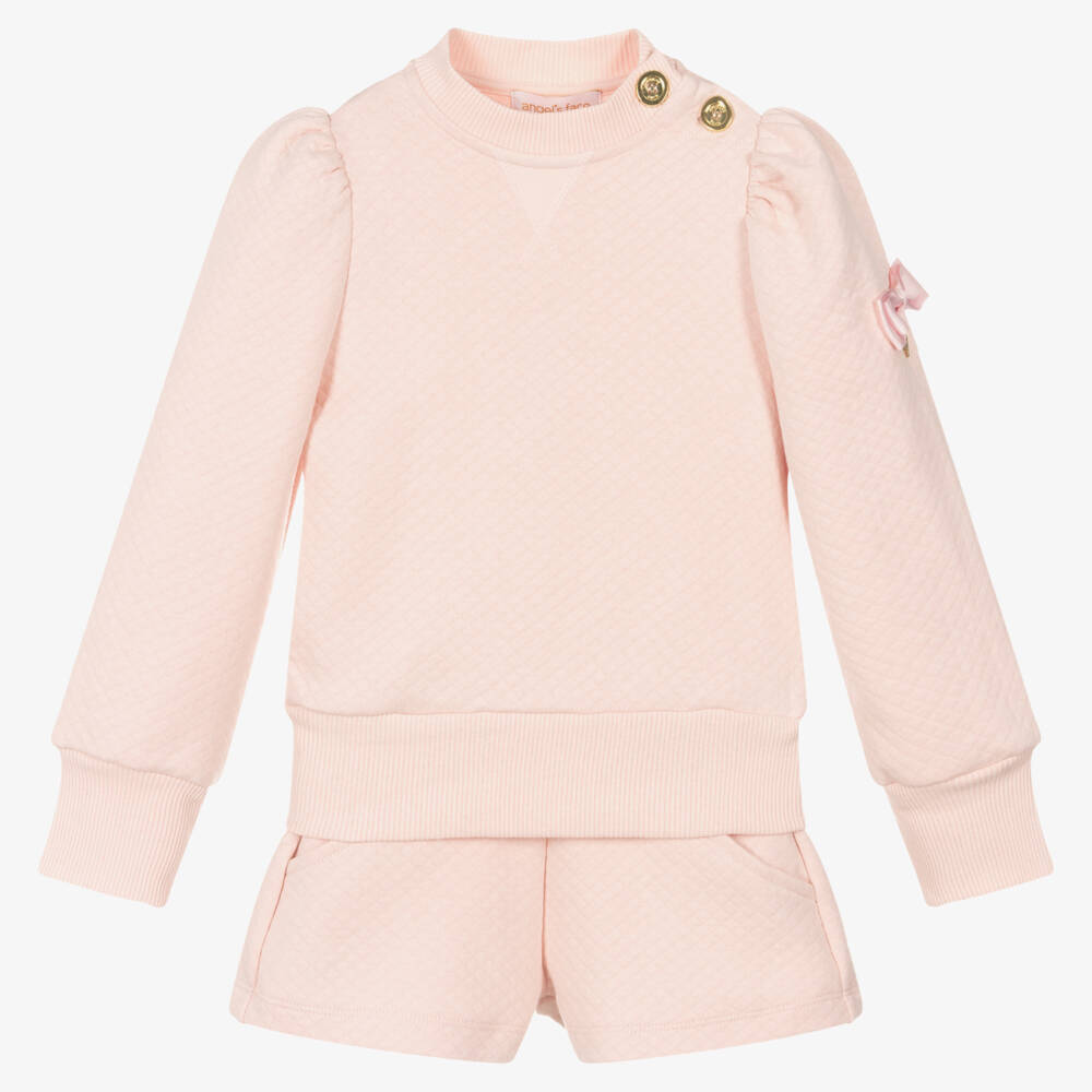 Angel's Face-Girls Light Pink Quilted Set | Childrensalon Outlet