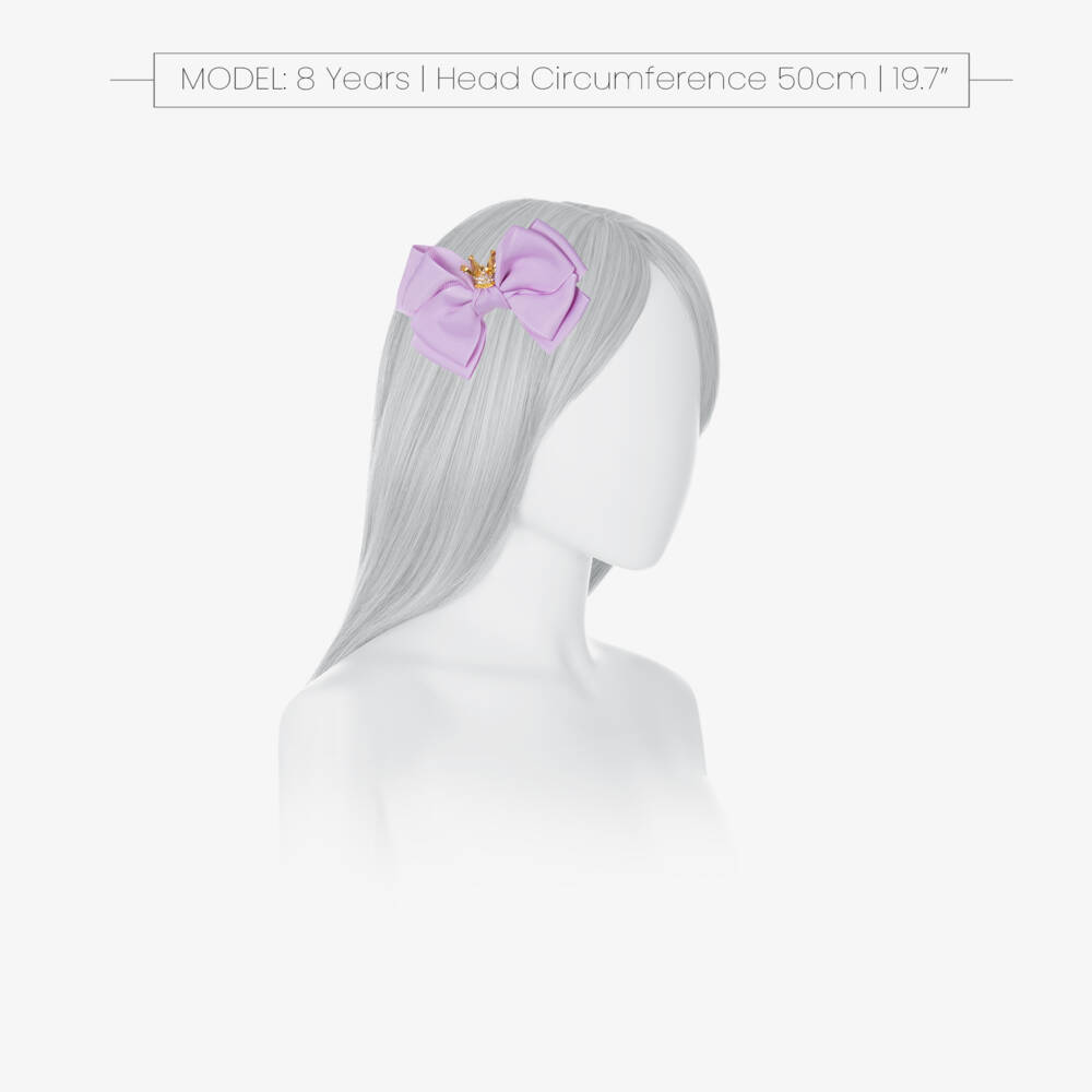 Angel's Face-Girls Lilac Crowned Bow Clip | Childrensalon Outlet