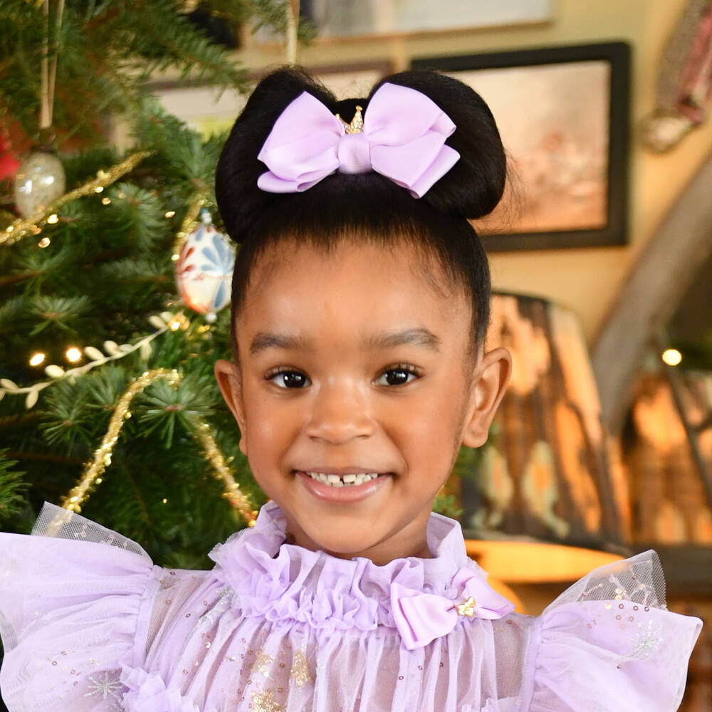 Angel's Face-Girls Lilac Crowned Bow Clip | Childrensalon Outlet