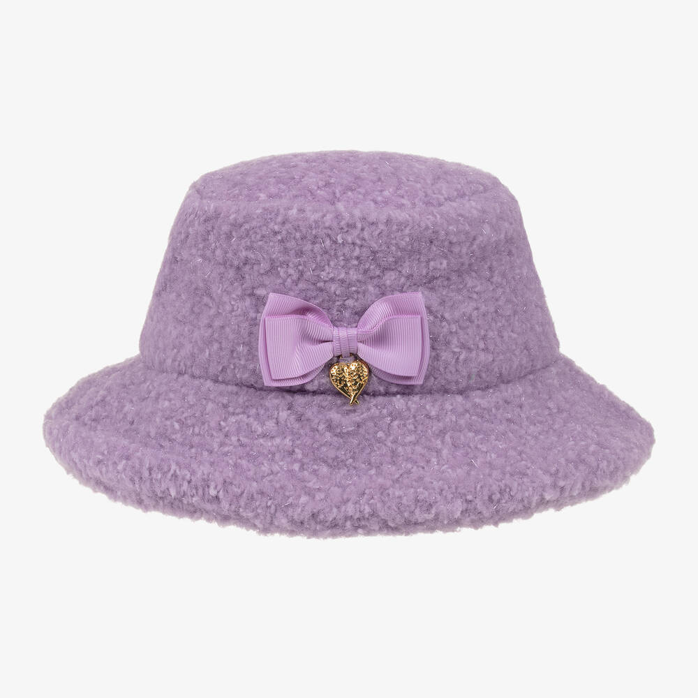 Angel's Face - Girls Lilac Purple Teddy Fleece Hat | Childrensalon