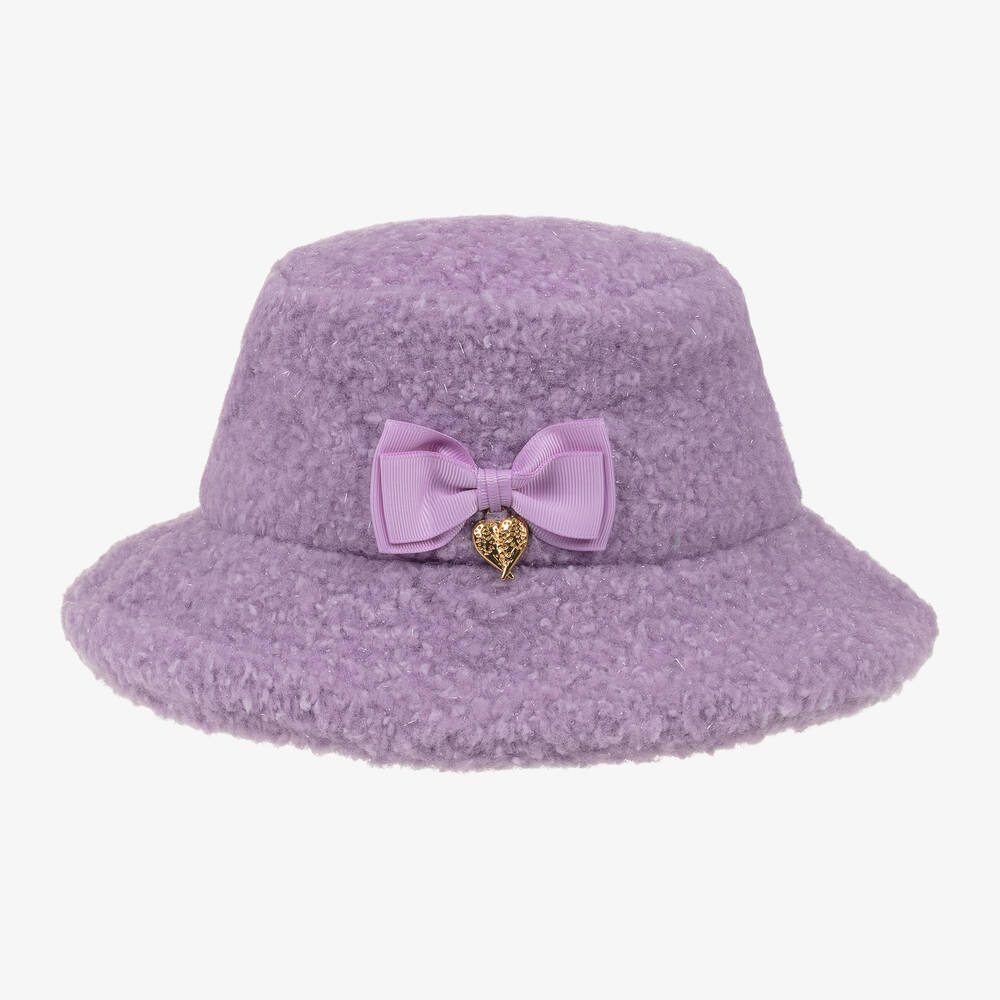 Angel's Face - Chapeau lilas en polaire bouclette pour fille | Childrensalon