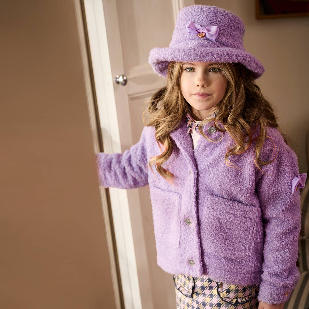 Angel's Face-Girls Lilac Purple Teddy Fleece Jacket | Childrensalon Outlet