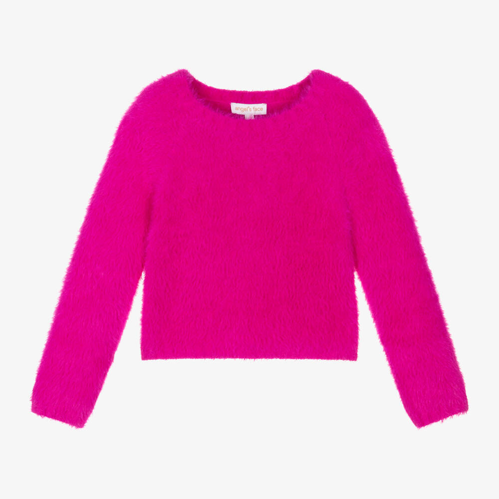 Angel's Face-Girls Magenta Fuzzy Knit Jumper | Childrensalon Outlet