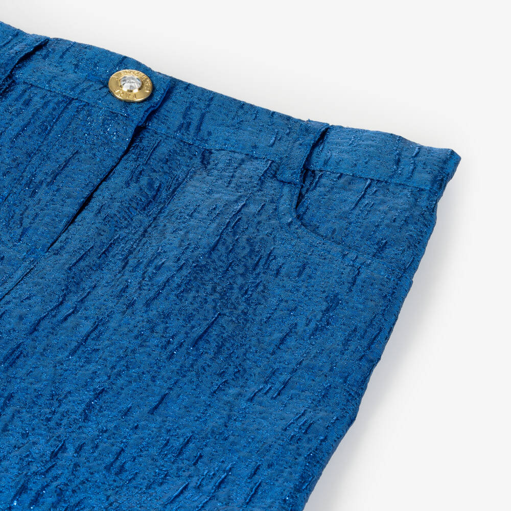 Angel's Face-Girls Metallic Blue Jacquard Skirt | Childrensalon Outlet