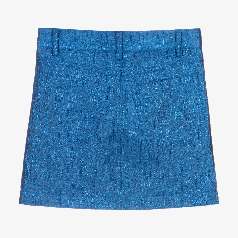 Angel's Face-Girls Metallic Blue Jacquard Skirt | Childrensalon Outlet