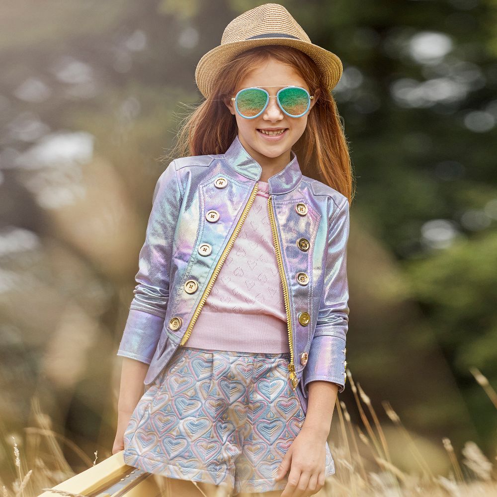 Metallic outlet jacket girls