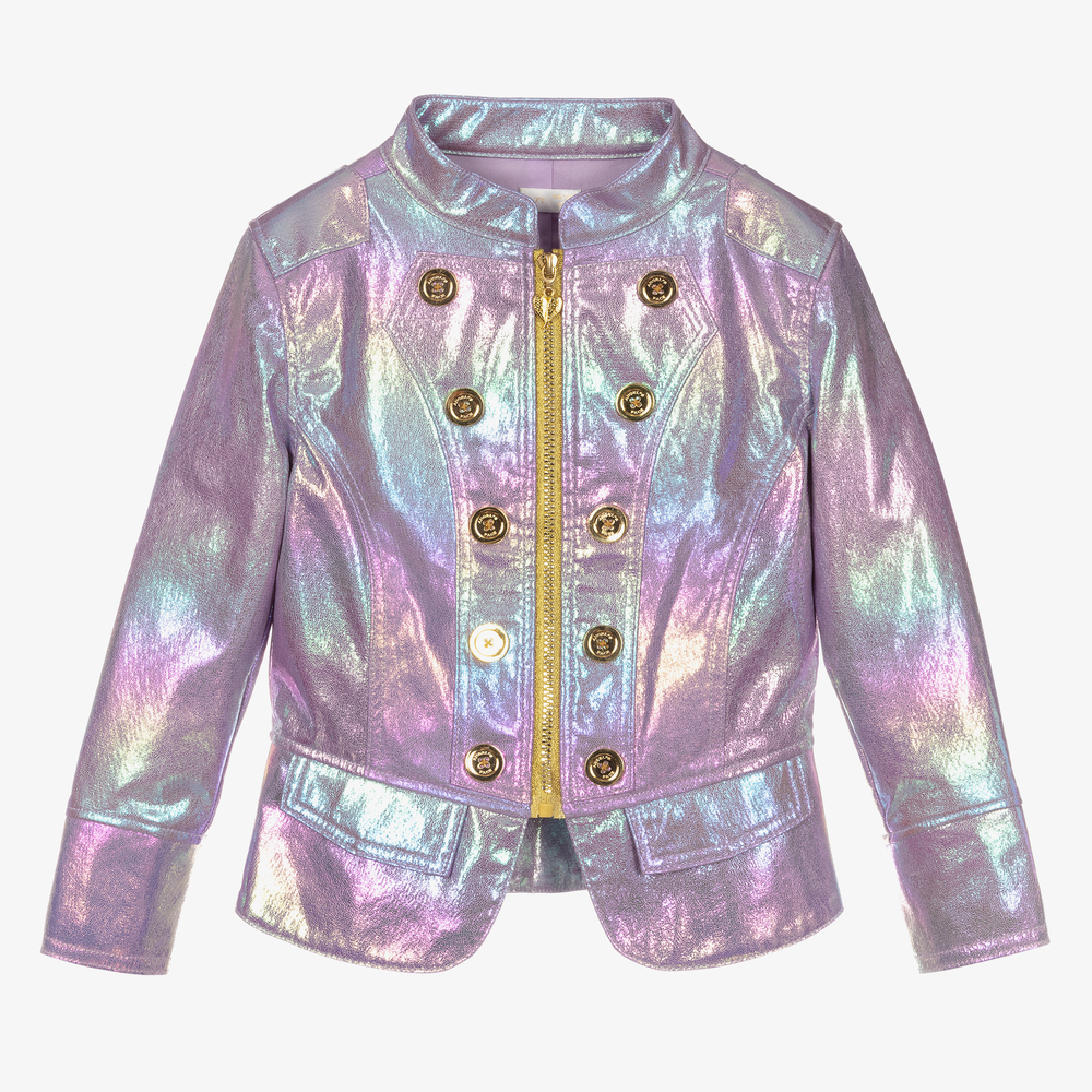 Angel's Face - Girls Metallic Purple Jacket | Childrensalon