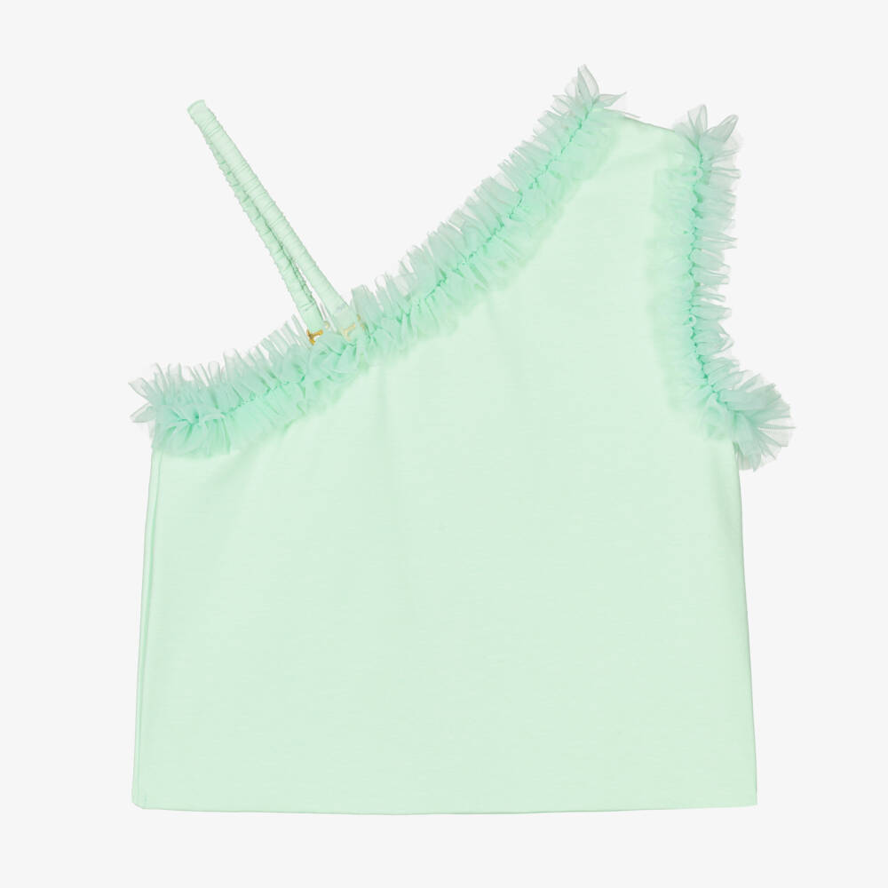 Angel's Face-Girls Mint Ruffle Shoulder Top | Childrensalon Outlet