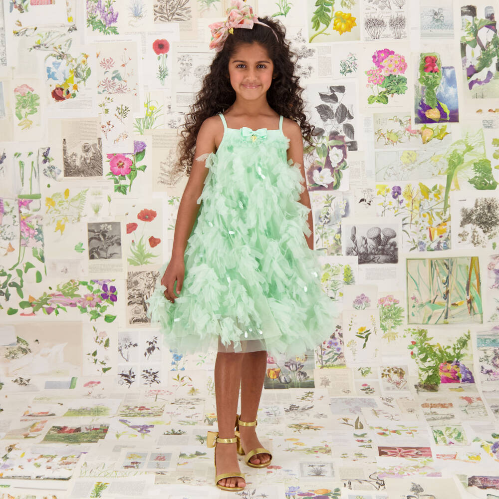 Angel's Face-Girls Mint Tulle & Sparkle Gown | Childrensalon Outlet