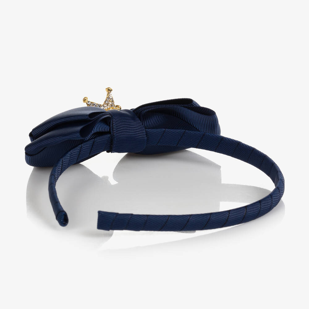 Angel's Face-طوق للشعر لون كحلي مزين بتاج | Childrensalon Outlet