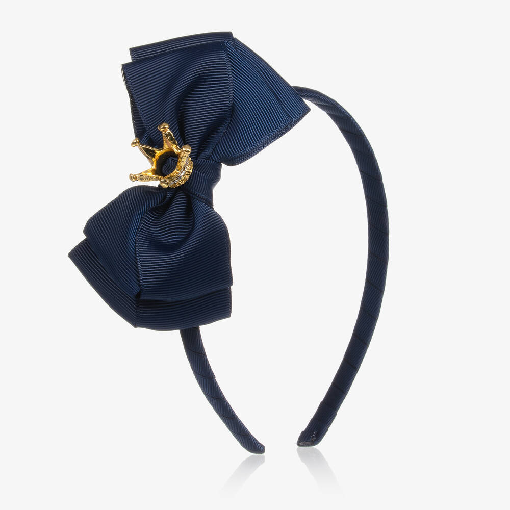 Angel's Face-Girls Navy Blue Crown Hairband | Childrensalon Outlet