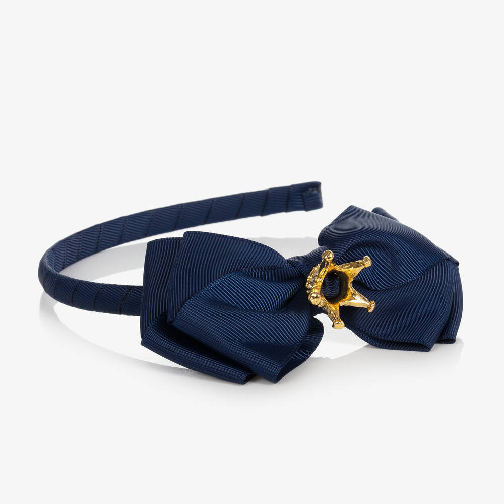 Angel's Face-طوق للشعر لون كحلي مزين بتاج | Childrensalon Outlet