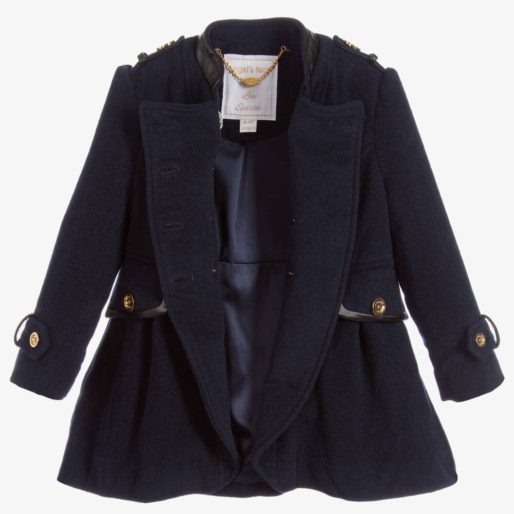 Angel's Face-Girls Navy Blue Military Coat  | Childrensalon Outlet