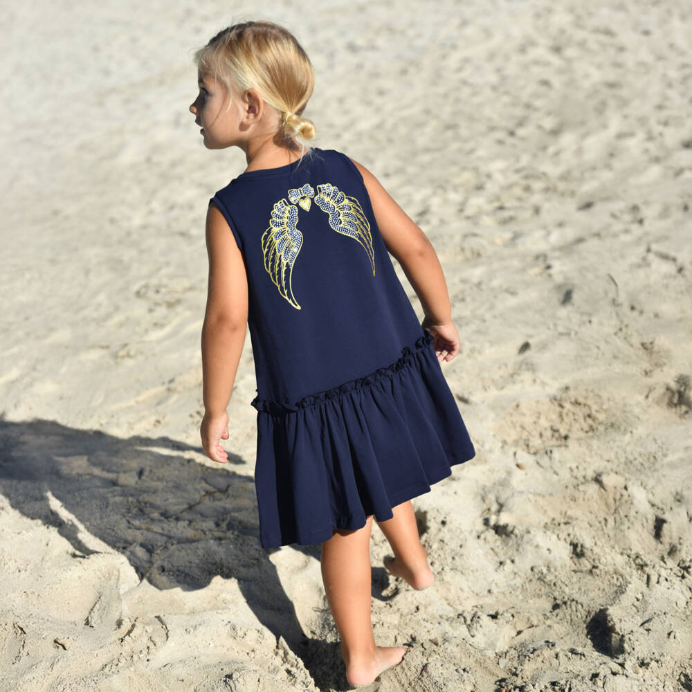 Angel's Face-Платье с крыльями синий для девочек | Childrensalon Outlet